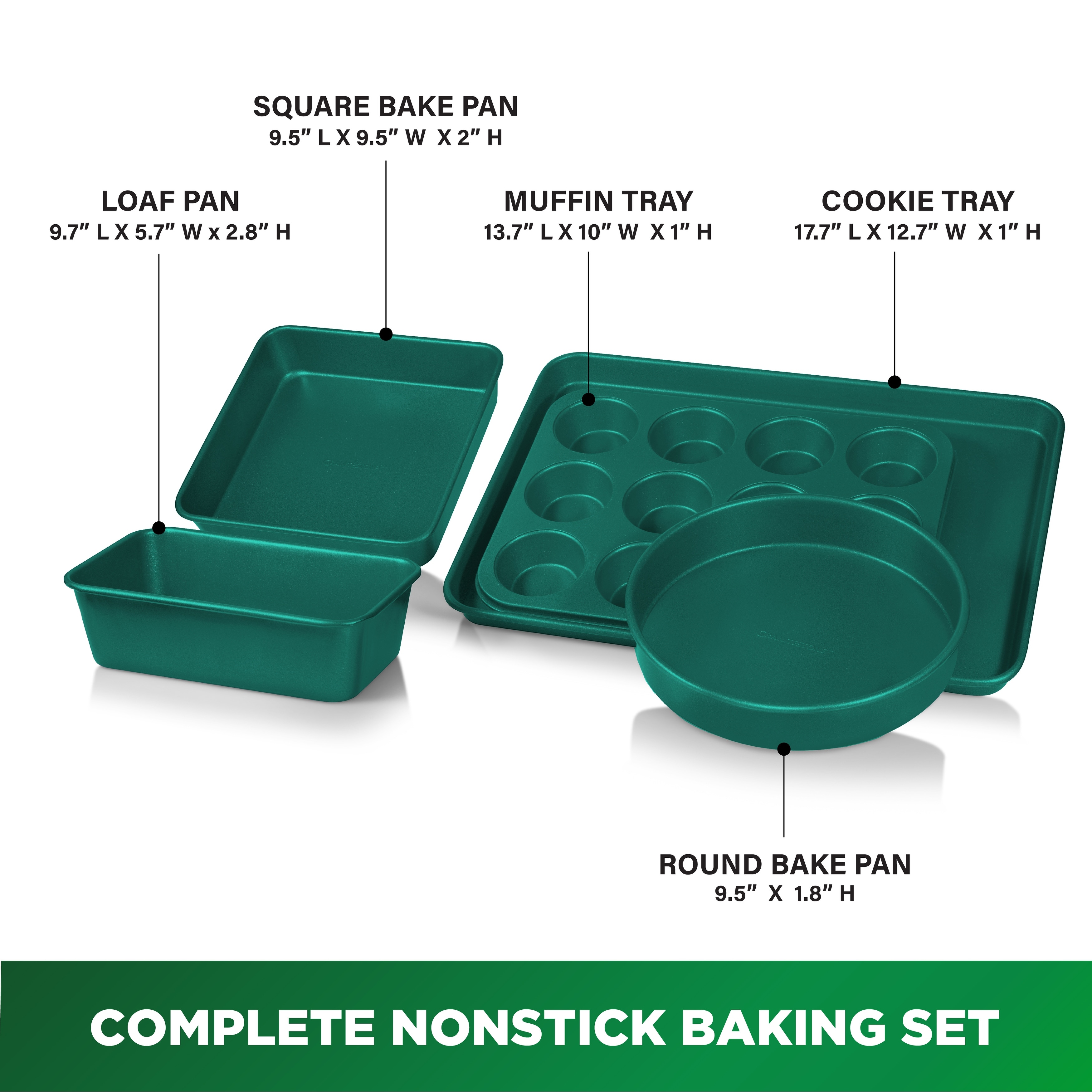 Granitestone Green Piece Nonstick Bakeware Set Overstock