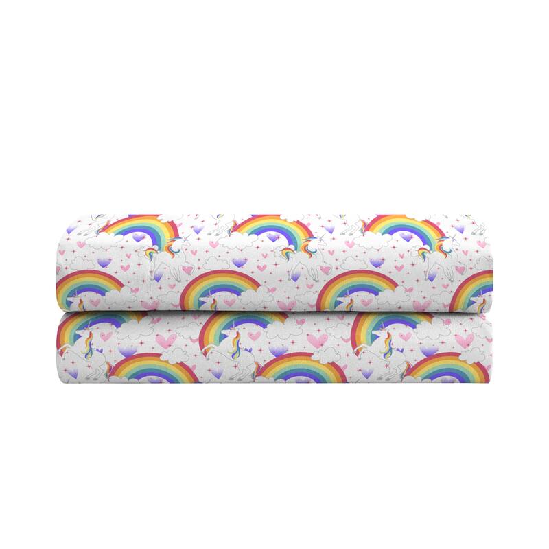 Dream Factory Unicorn Rainbow Sheet Set