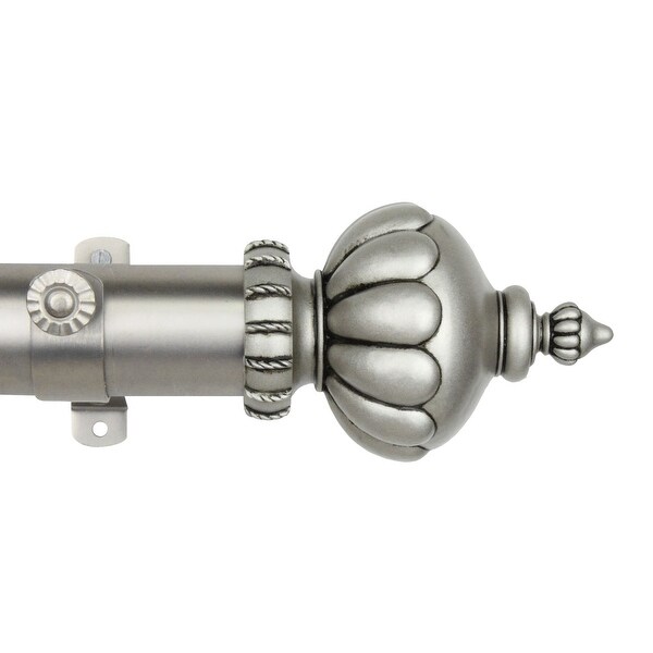 Rod Desyne Imperial Finial 1 5 Custom Cut Length Curtain 12 Feet Satin Nickel Rod Desyne Imperial Finial 1 5 Custom Cut Length Curtain 12 Feet Satin Nickel