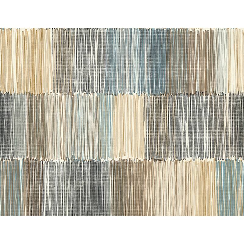 Lillian August Arielle Abstract Stripe Embossed Vinyl Unpasted Wallpaper - 27 in. W x 27 ft. L - Cabana