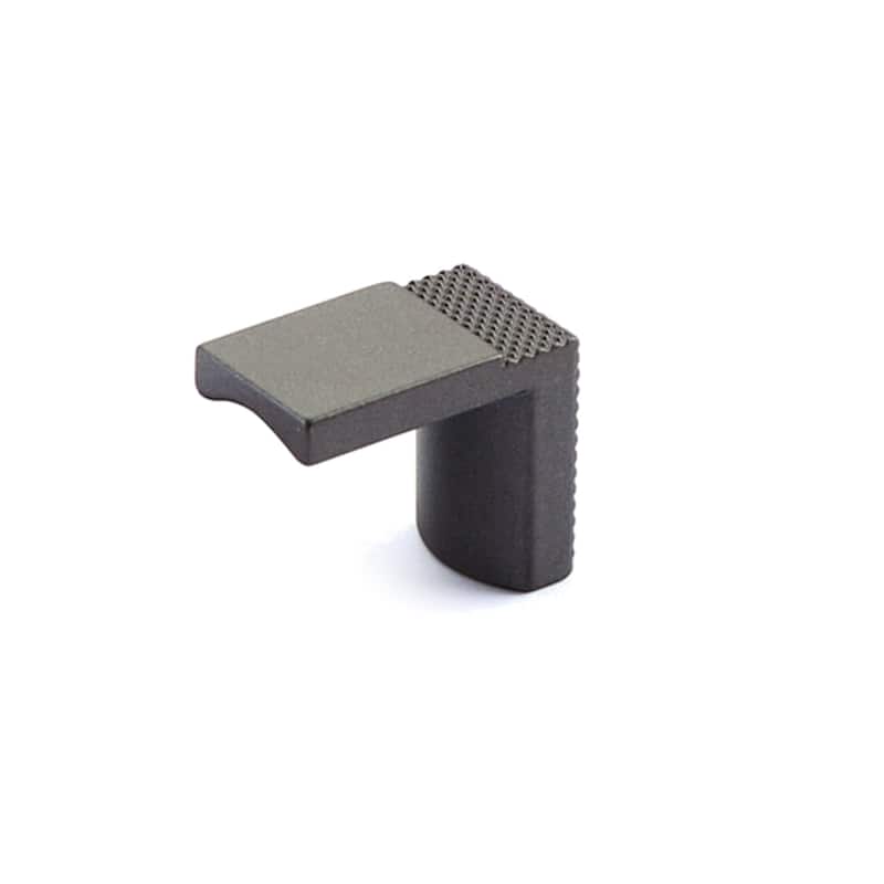 Schaub and Company Quadrato 1-1/8"W Industrial Knurled Lip Style - Gun Metal