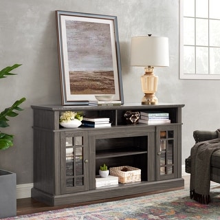 TV Media Stand Living Room Entertainment Center for TV Up to 65", Classic TV Console Table with Open and Closed Storage Space