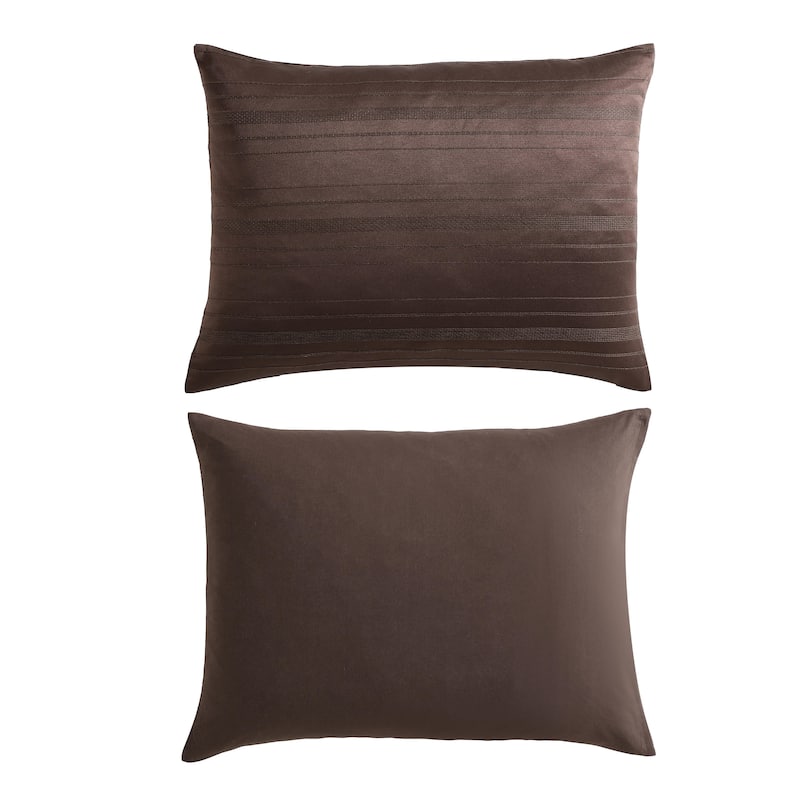 Vera Wang Illusion Lines Brown Comforter Set