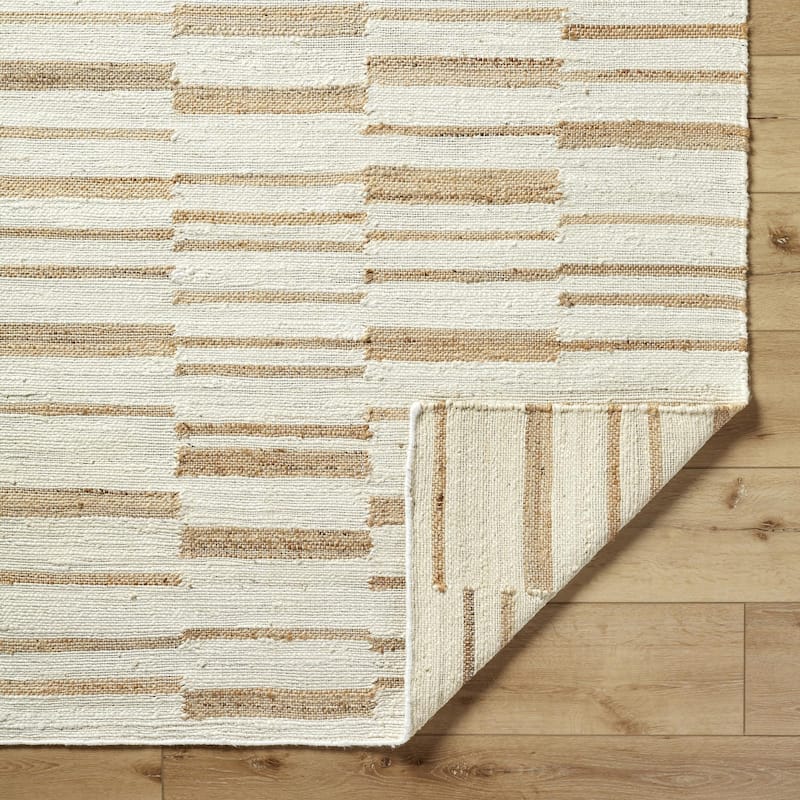 Tahj Transitional Stripe Jute Area Rug
