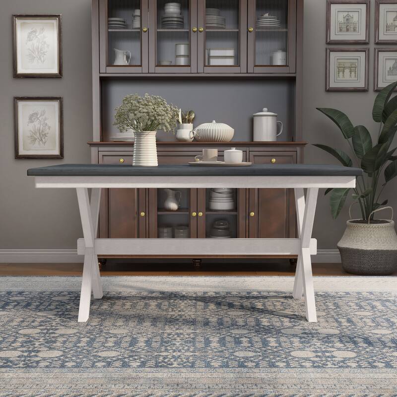 Furniture of America Paiz Farmhouse 60-inch Wood Dining Table - Grey