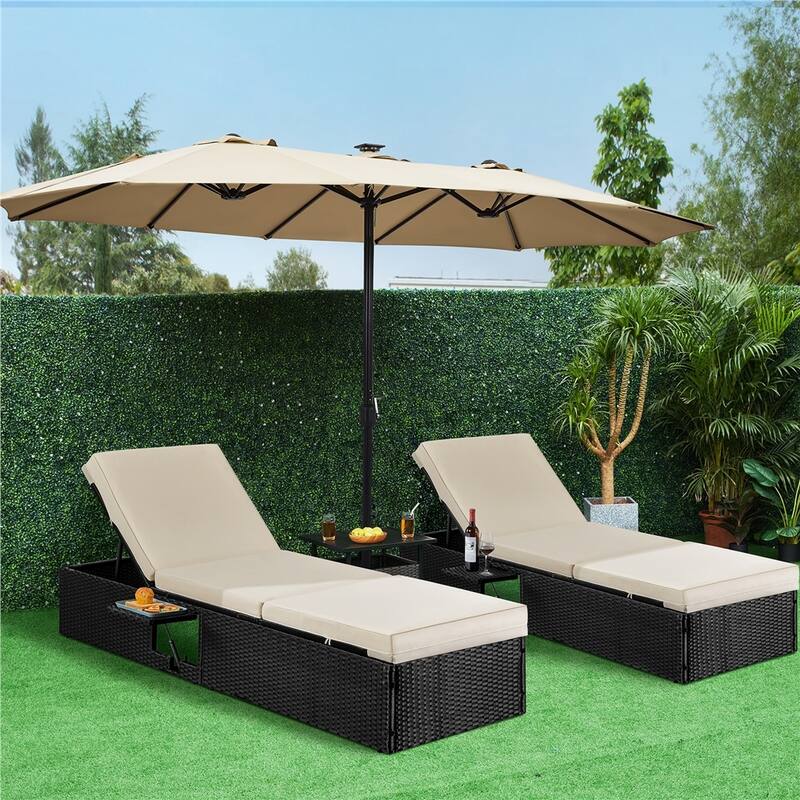 Yaheetech 13ft Twin Patio Parasol Outdoor Umbrella with Crank