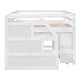 preview thumbnail 11 of 103, Modern Wooden Loft Bed with Retractable Writing Desk and 3 Drawers, Storage Stairs and Shelves