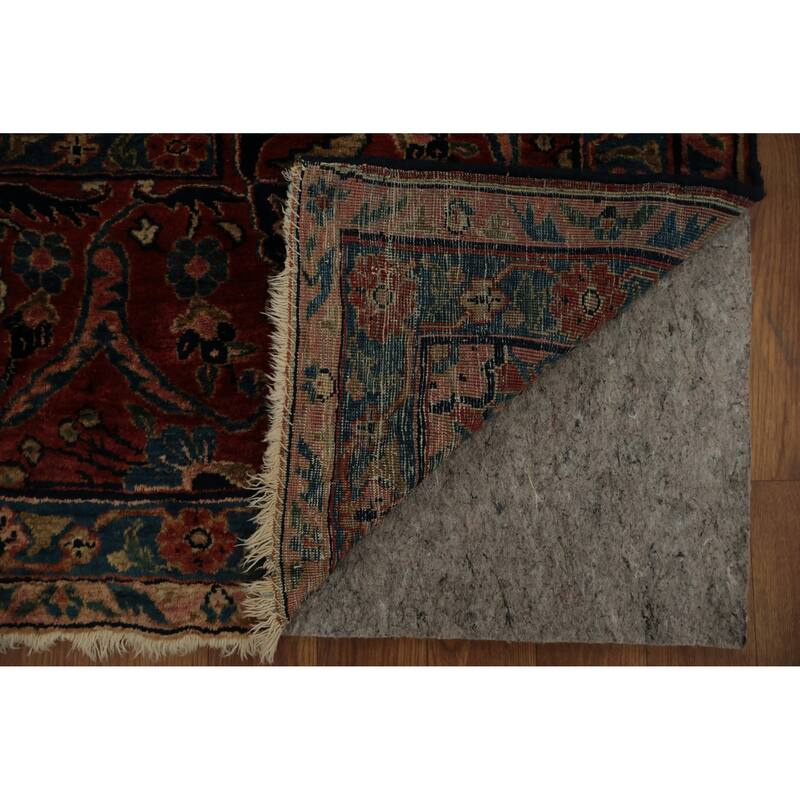 Hand Knotted Oriental 100% Wool Carpet Traditional Floral Navy Blue & Blues Sarouk Area Rug - 17' 3'' X 11' 4''