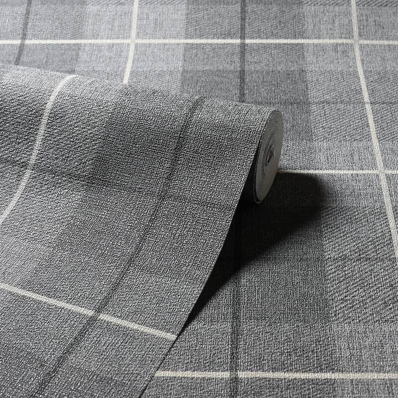 Arthouse Hector Charcoal Plaid Wallpaper
