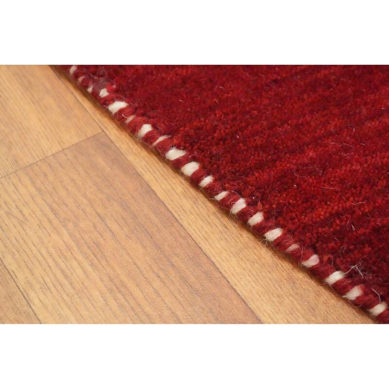 Tribal Gabbeh Round Red Area Rug Handmade Tribal Carpet - 9' 9'' X 10' 0''