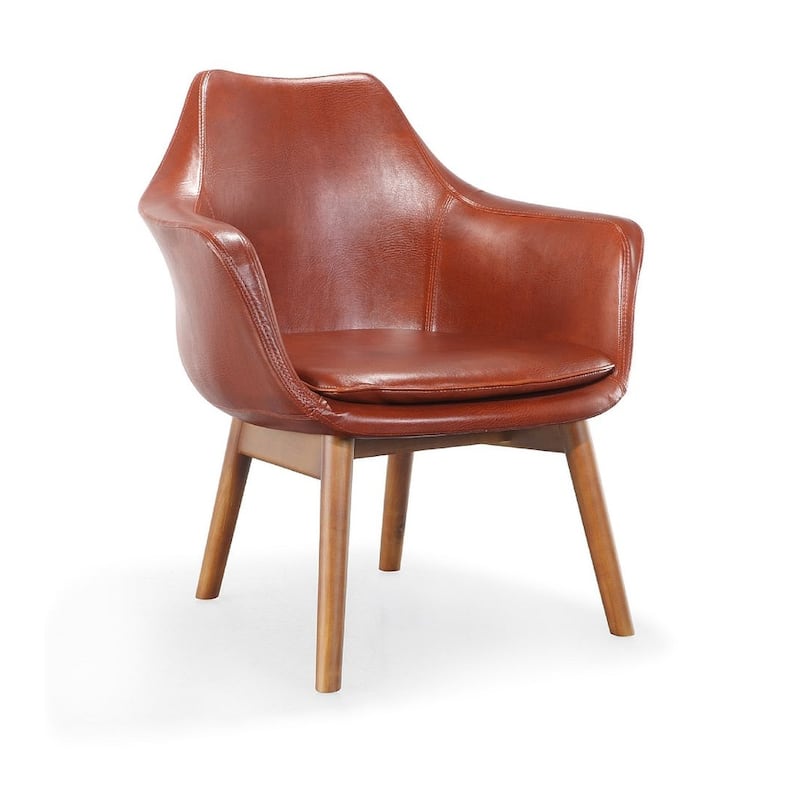 Manhattan Comfort Cronkite Walnut Twill Accent Chair