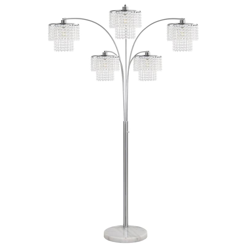 Brio 80" 5-Light Modern Crystal Arc Floor Lamp - 80