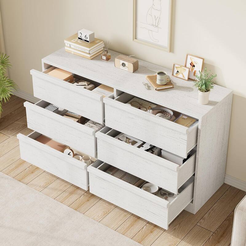 6/7/8 Drawer Dresser for Bedroom, Modern Wooden Chest of Drawers Dresser Organizer