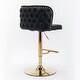 preview thumbnail 36 of 47, Modern PU Upholstered Bar Stools Set of 2, Adjustable Seat Height Swivel Bar Chair, Tufted Backrest Rivet Decorative Bar Stool