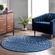preview thumbnail 108 of 149, Brooklyn Rug Co Emmy Moroccan Trellis Area Rug 4' Round - Dark Blue