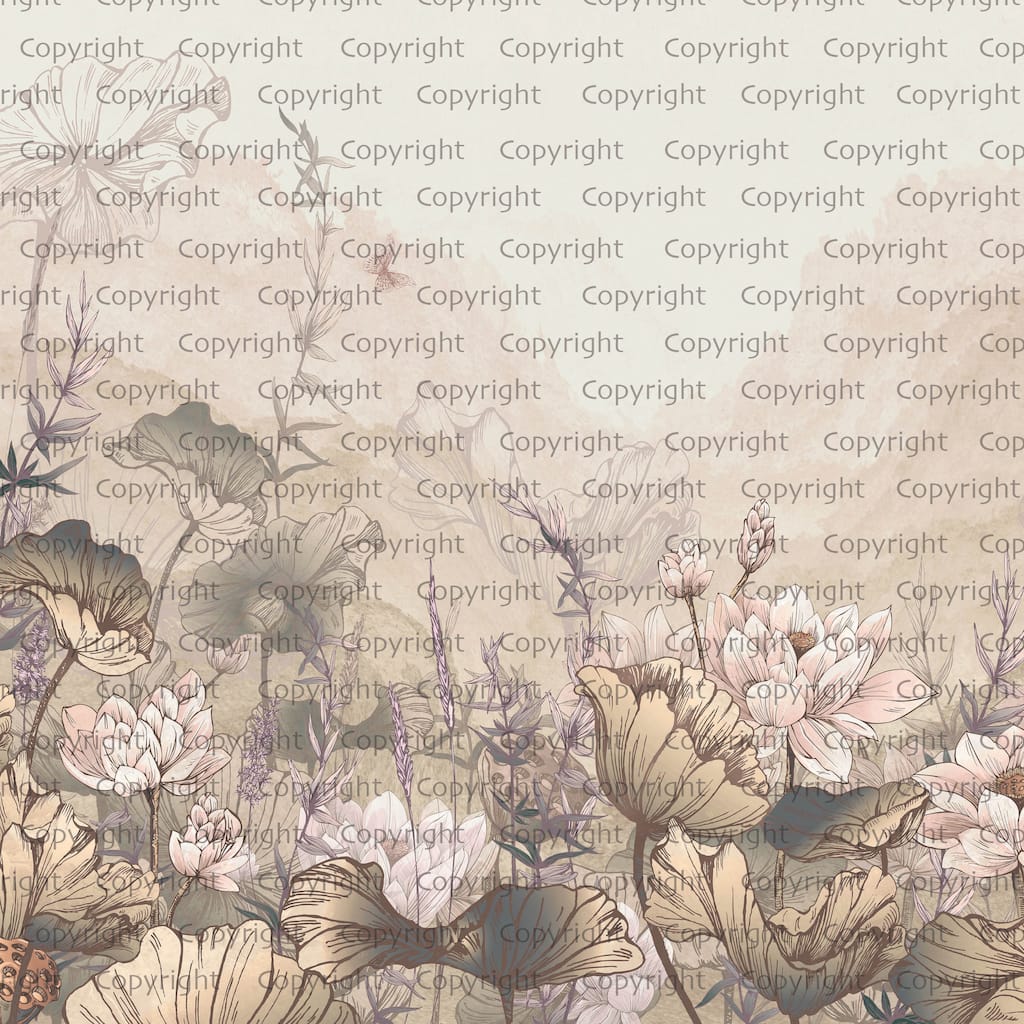 Tranquil Lotus Pond, Soft Botanical Wallpaper Mural