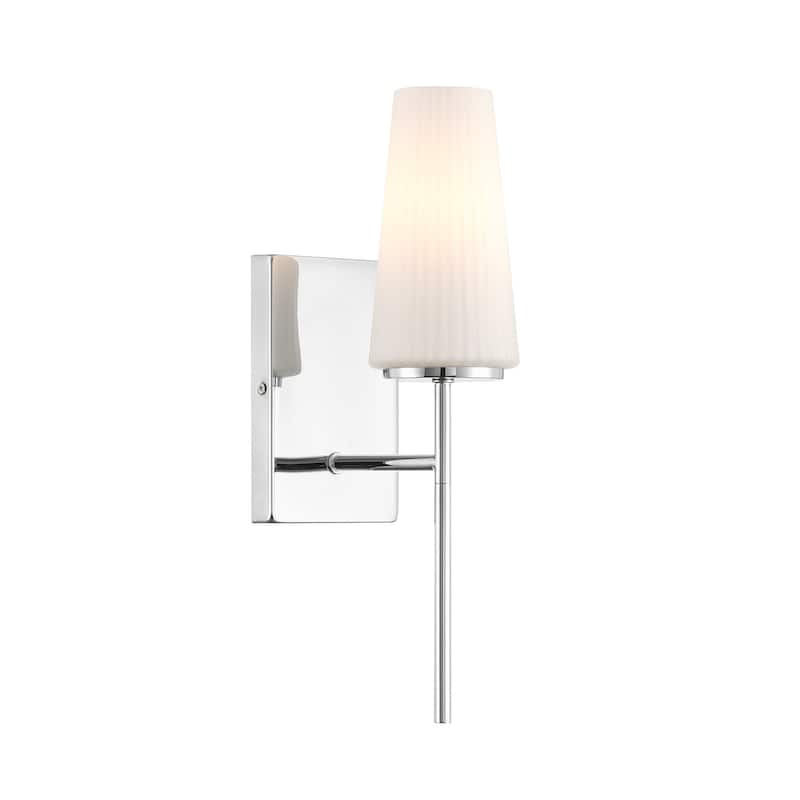 Bellevue SHWS42985 Meridian 16" Tall Bathroom Sconce with Fluted Opal - Chrome