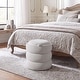 preview thumbnail 5 of 26, Adeco 16" Round Upholstered Storage Ottoman with Wood Lid