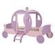 preview thumbnail 4 of 16, Twin Size Princess Bed with Crown and Wheel Decoration, Wooden Platform Carriage Bed Frame with Stair for Kids Bedroom