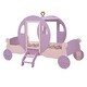 preview thumbnail 13 of 16, Twin Size Princess Carriage Bed with Crown, Wood Platform Car Bed with Stair, Purple and Pink