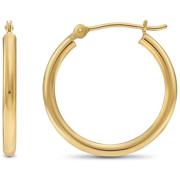 14k White Gold 2mm Endless Classic Hoop Earrings 15 x 15 mm 14k White Gold 2mm Endless Classic Hoop Earrings 15 x 15 mm