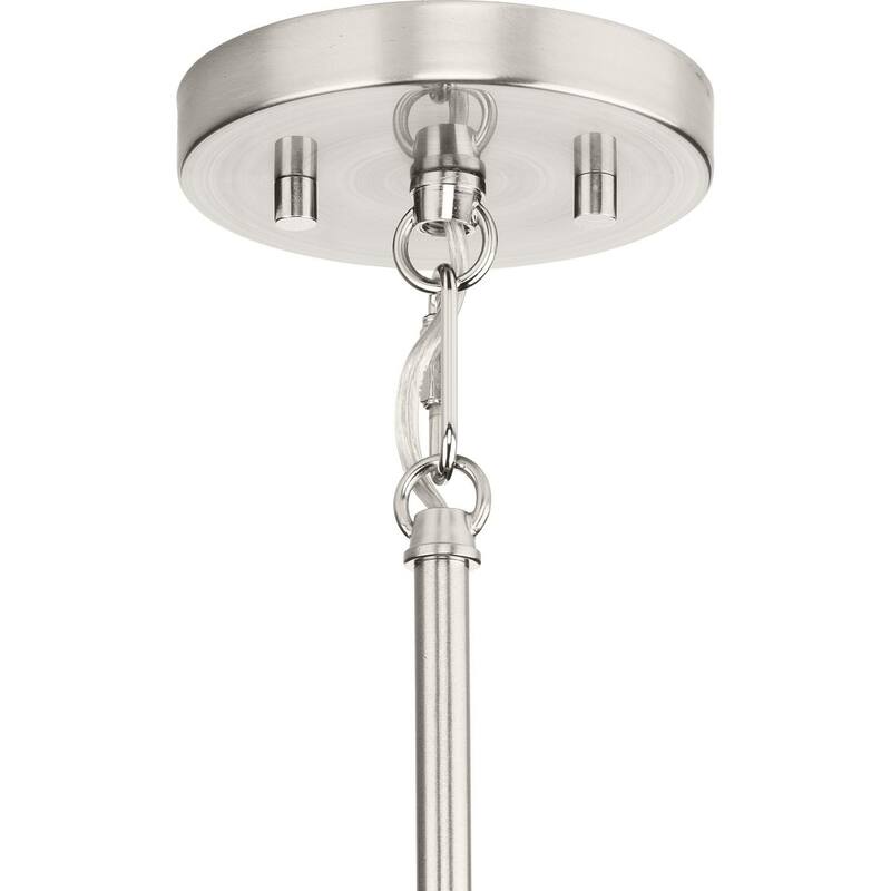 Goodwin Collection One-Light Brushed Nickel Modern Farmhouse Pendant - 7 in x 7 in x 16.75 in