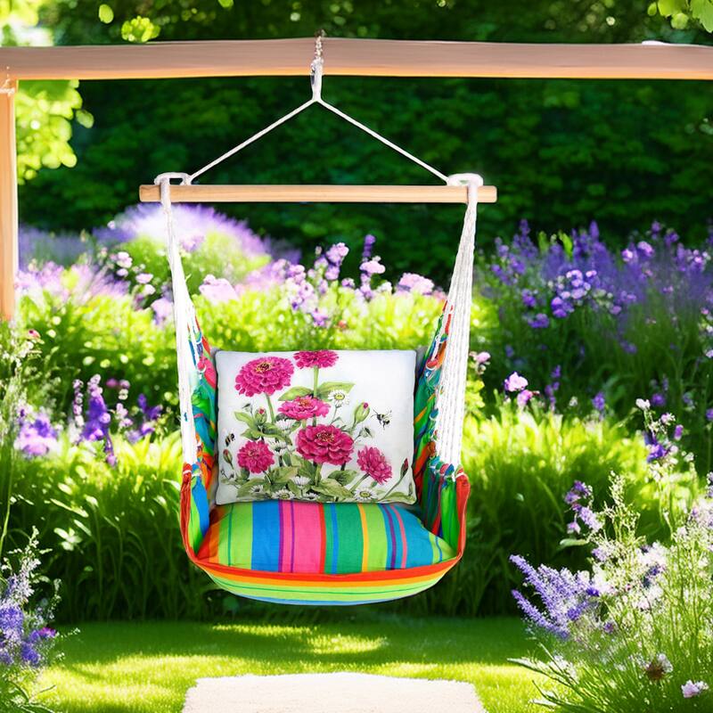 Magnolia Casual Swing Set 4 piece - Le Jardin Nouveau w/ Pink Zinnias