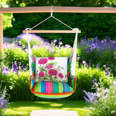 Magnolia Casual Swing Set 4 piece - Le Jardin Nouveau w/ Pink Zinnias