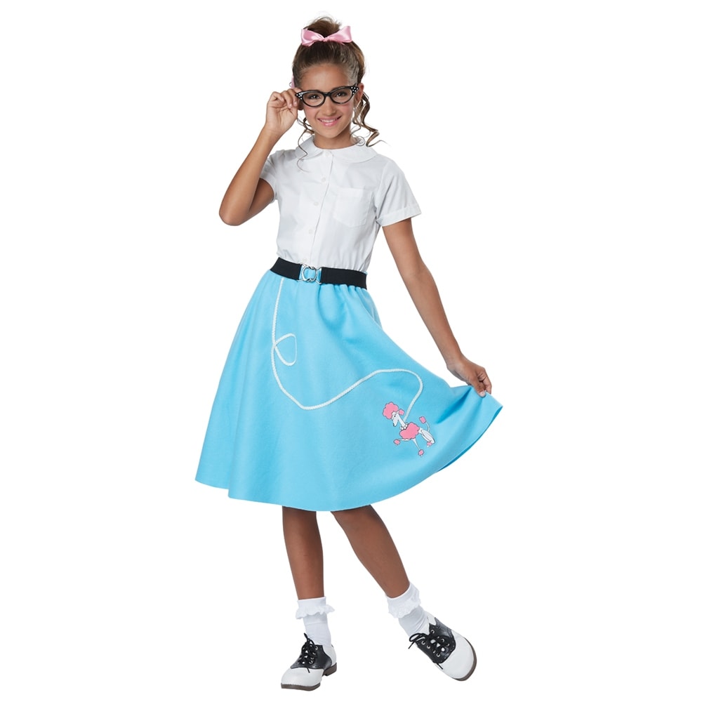 Shop Black Friday Deals On Girls 50 S Blue Poodle Skirt Costume Overstock 17097818