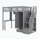preview thumbnail 7 of 33, Twin size Loft Bed with Bookshelf,Drawers,Desk,and Wardrobe