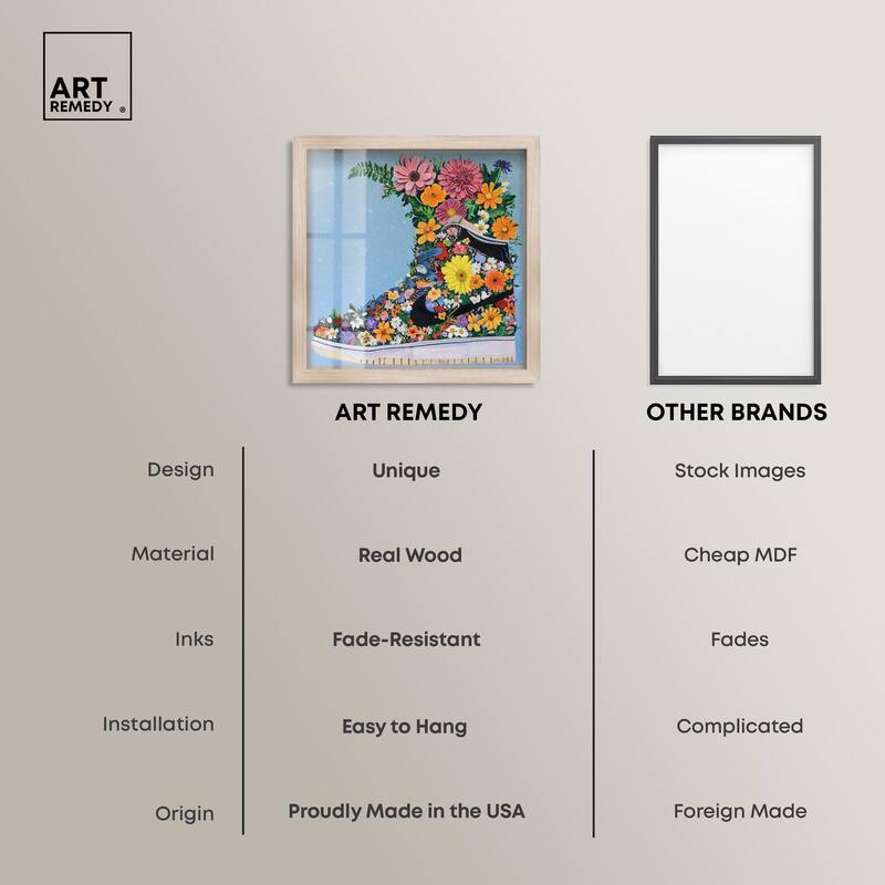 Blooming Floral Sneaker Shadowbox by Art Remedy