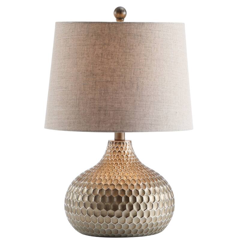 Mackenzie 22" Honeycomb LED Table Lamp, Antique Brown by JONATHAN Y