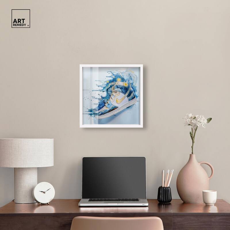 Starry Night Sneaker Splash Shadowbox by Art Remedy