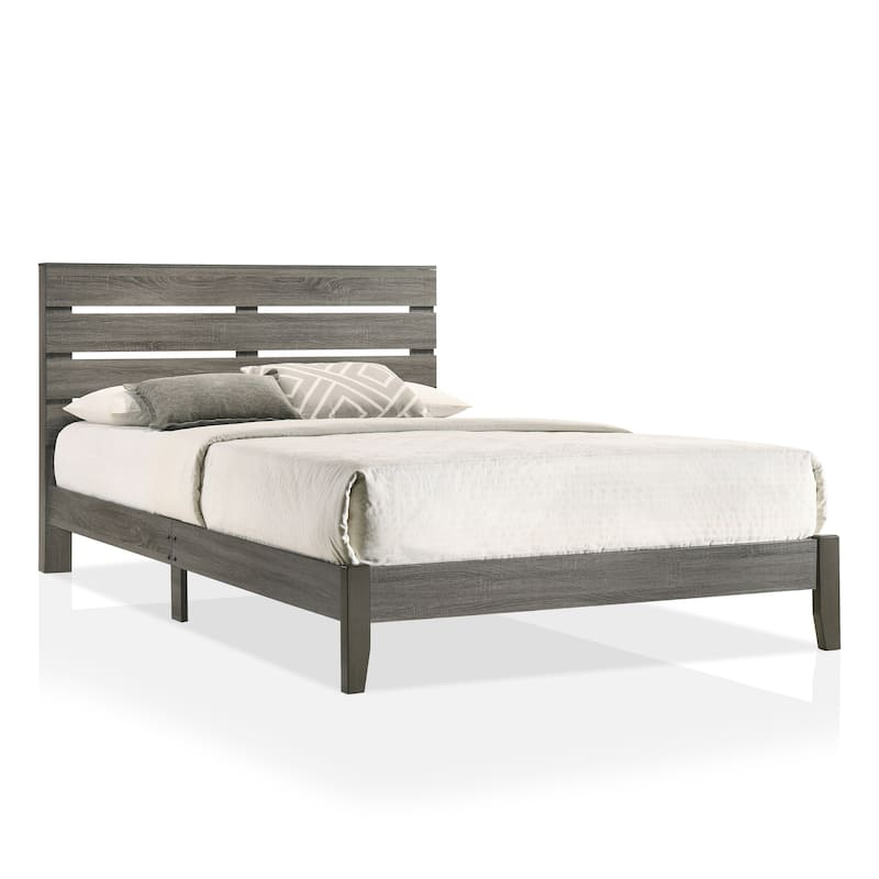 Furniture of America Lucia Rustic Grey Wood Platform Bed - California King