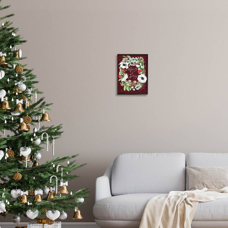 Stupell Merry & Jolly Seasonal Mushroom Wreath Framed Giclee Art by Caverly Smith