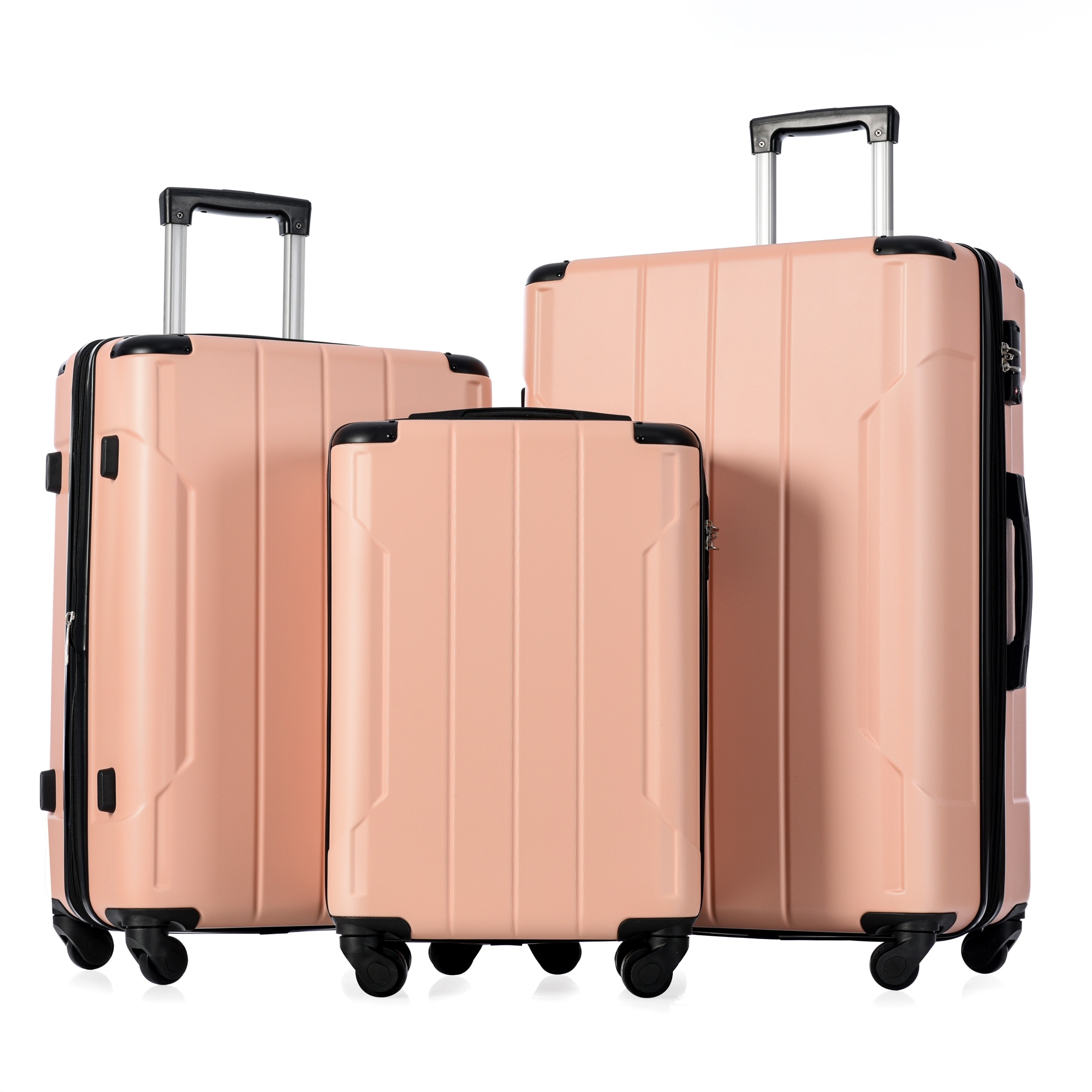 Pink Hardshell Luggage Sets 3 Piece Travel Suitcase Sets Spinner Suitcase  Lightweight Carry On Hardside Luggage 20''24''28'' - Bed Bath & Beyond -  39013489