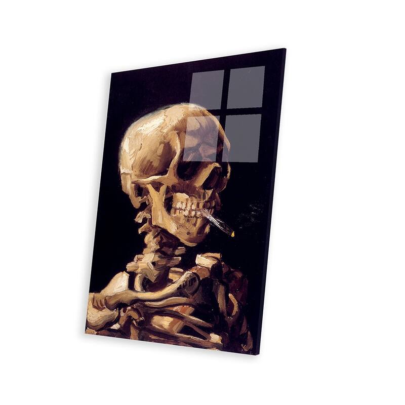 Head Of A Skeleton With Burning Cigarette, c. 1885-1886 Print On Acrylic Glass by Vincent van Gogh