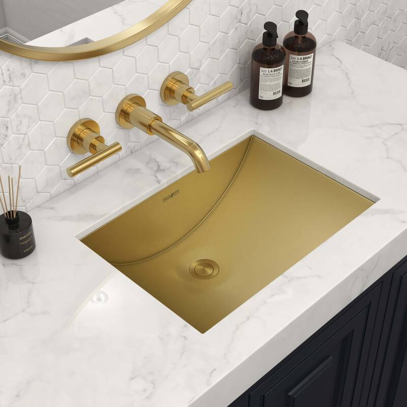 Ruvati Push Pop-up Drain for Bathroom Sinks without Overflow - Satin Brass Matte Gold - RVA5103GG