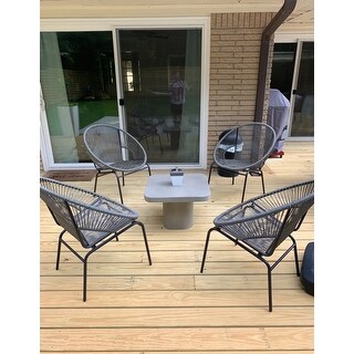 Corvus Sarcelles Woven Wicker Patio Chairs (Set of 2)