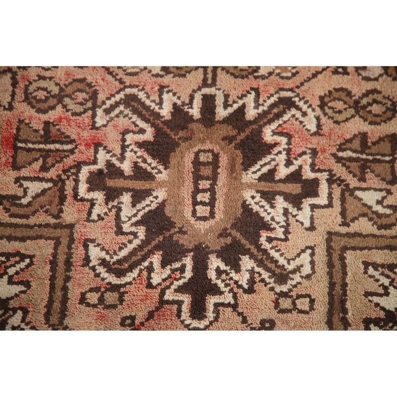 Hand Knotted Oriental 100% Wool Carpet Traditional Medallion Pink Heriz Area Rug - 11' 5'' X 8' 4''