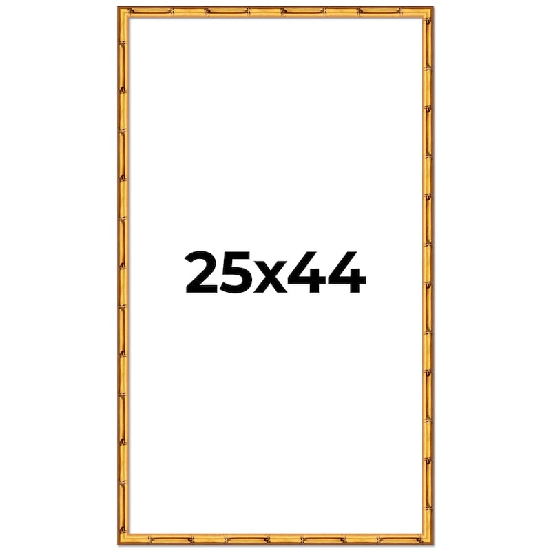 25x44 Frame Gold Bamboo Picture Frame Modern Photo Frame Includes UV Acrylic Shatter Guard Front Acid Free Foam Backing Board