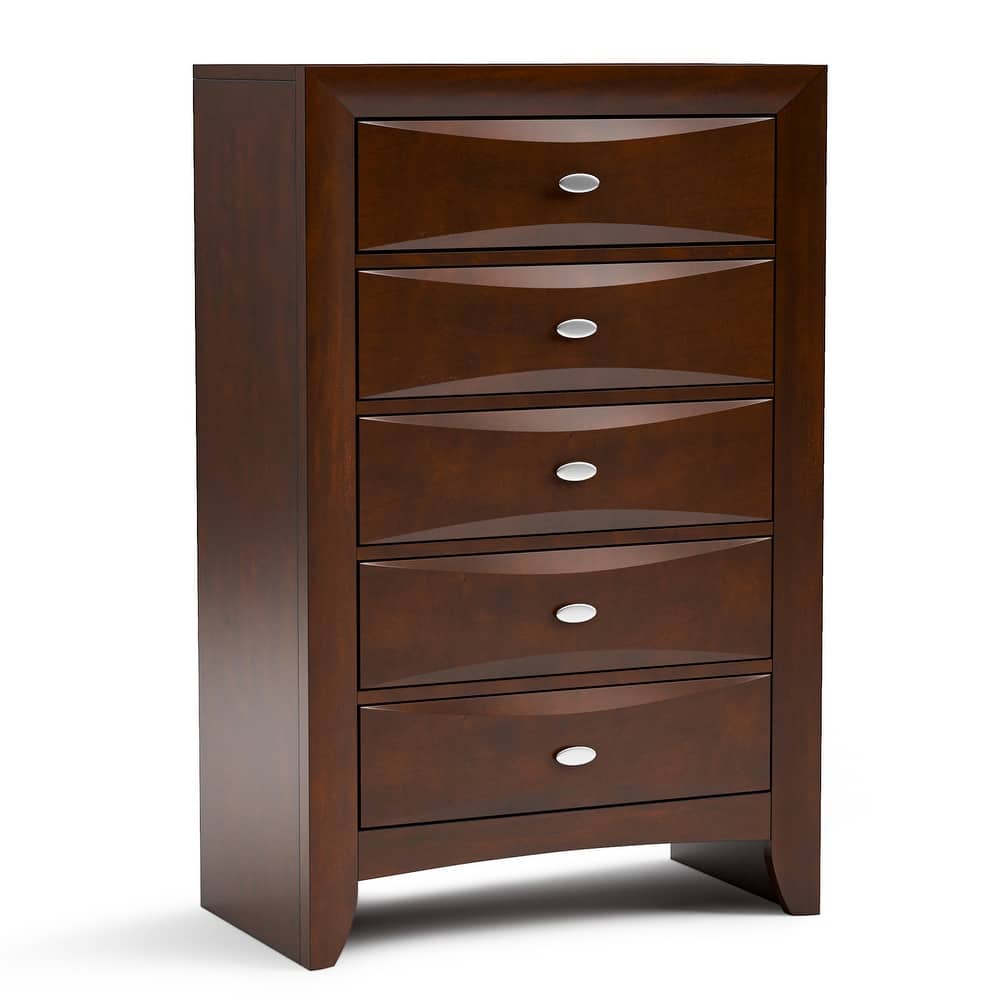 Furniture of America Brent Traditional 5-Drawer Solid Wood Chest