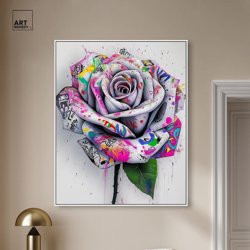 Graffiti Rose Canvas by Art Remedy