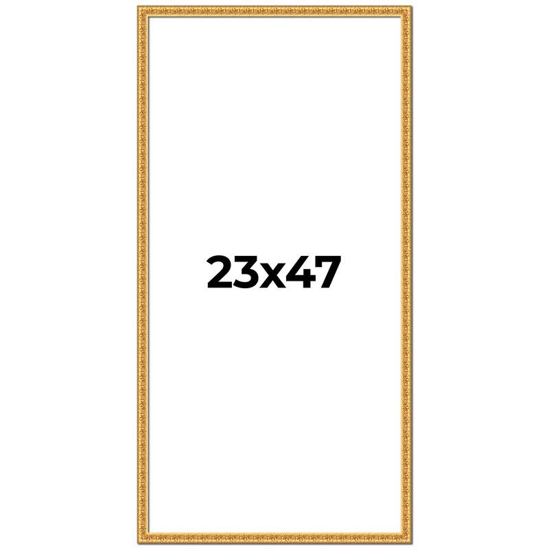 23x47 Frame Gold Real Wood Picture Frame Width 1 inches | Interior