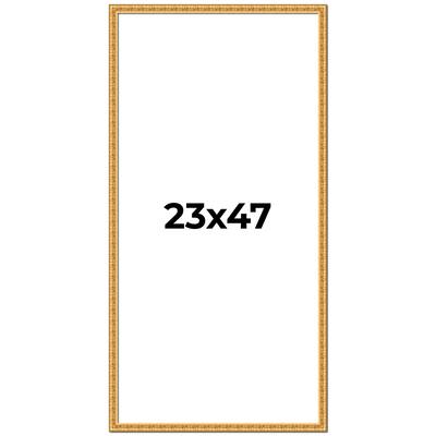 23x47 Frame Gold Real Wood Picture Frame Width 1 inches | Interior