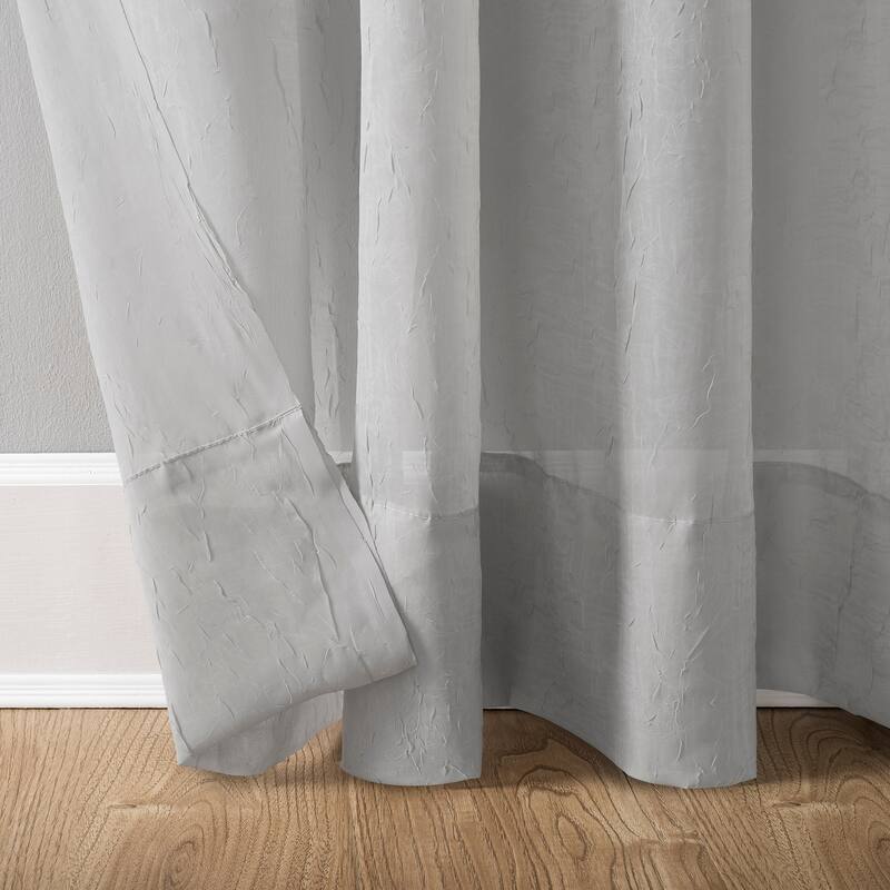 No. 918 Erica Sheer Crushed Voile Single Curtain Panel, Single Panel
