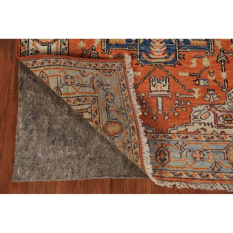 Vegetable Dye Medallion Heriz Serapi Oriental Rug Handmade Wool Carpet - 3'1"x 4'6"