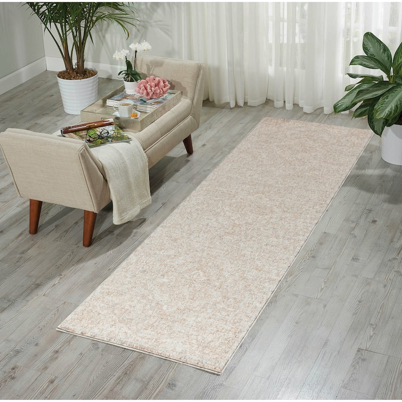 Stelios Collection Grey/Beige Transitional Area Rug - 2'3'' X 8'0''