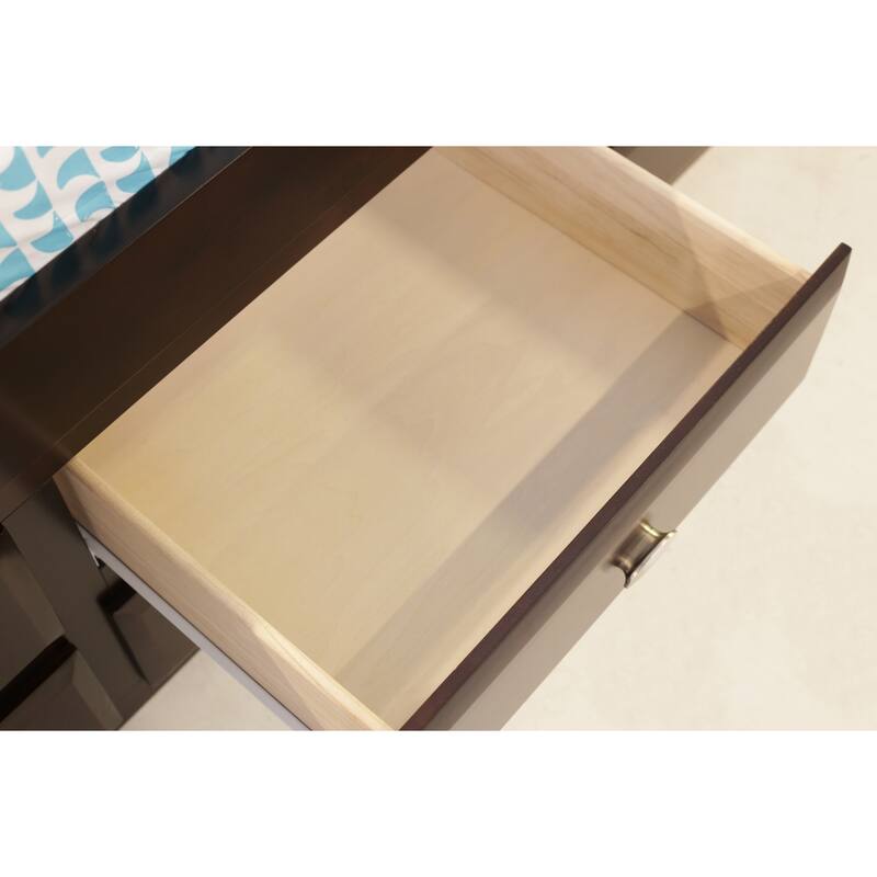 Full Size Bookcase Bed with Trundle - 3 Drawers, Dark Espresso Finish - Space Saving Bed Frame