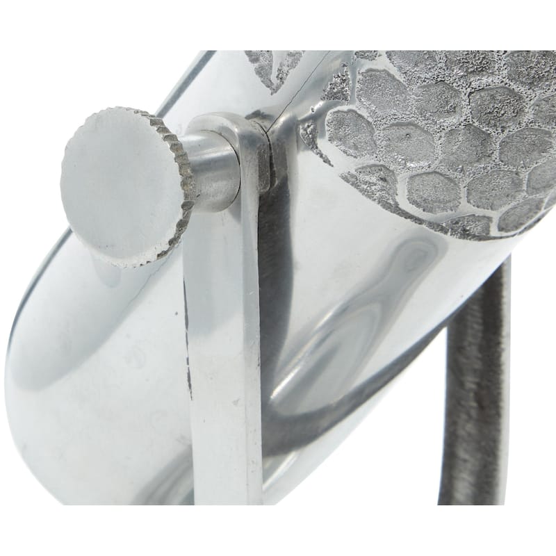 Aluminum Metal Microphone Decorative Sculpture - Silver - Roche River Decor